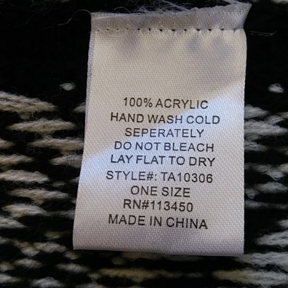 Tobi Asymmetrical Open Front Cardigan Sweater One Size Black White - Picture 4 of 12